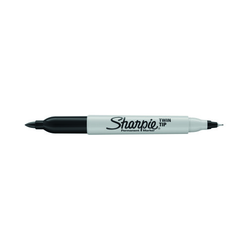 Sharpie Sharpie Black Twin Tip Permanent Markers (Pack of 12) - 1