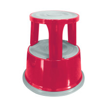 Q-Connect Red Metal Step Stool - KF04843