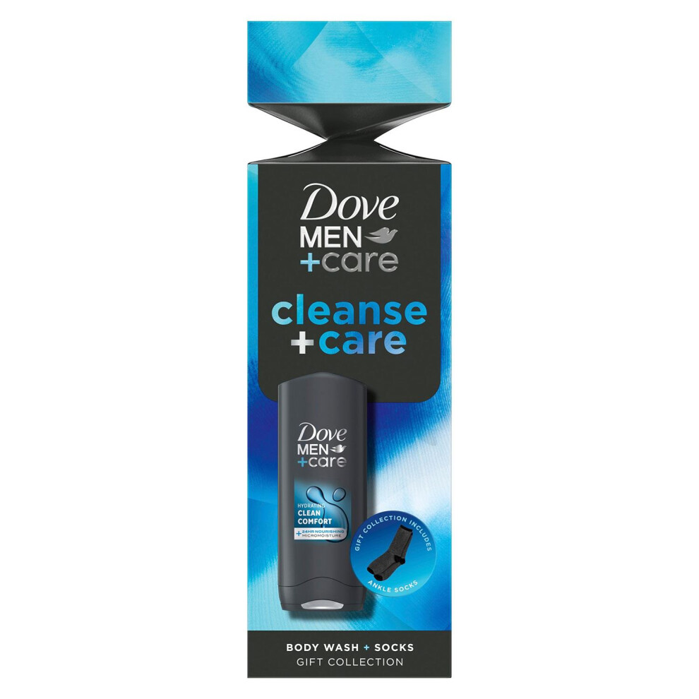 (Buy 1) Dove Men+Care Cleanse+Care Gift Set with Clean Comfort Bodywash & Socks