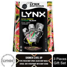 (Buy 1) Lynx All Stars Gift Set for Men Epic Fresh, Africa, Black Scent Grooming Kit