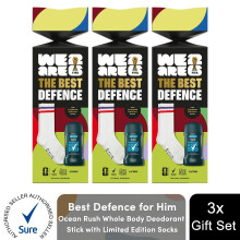 (Buy 3) Best Defence Ocean Rush Scent Deodorant Stick & Socks Men Grooming Gift Set