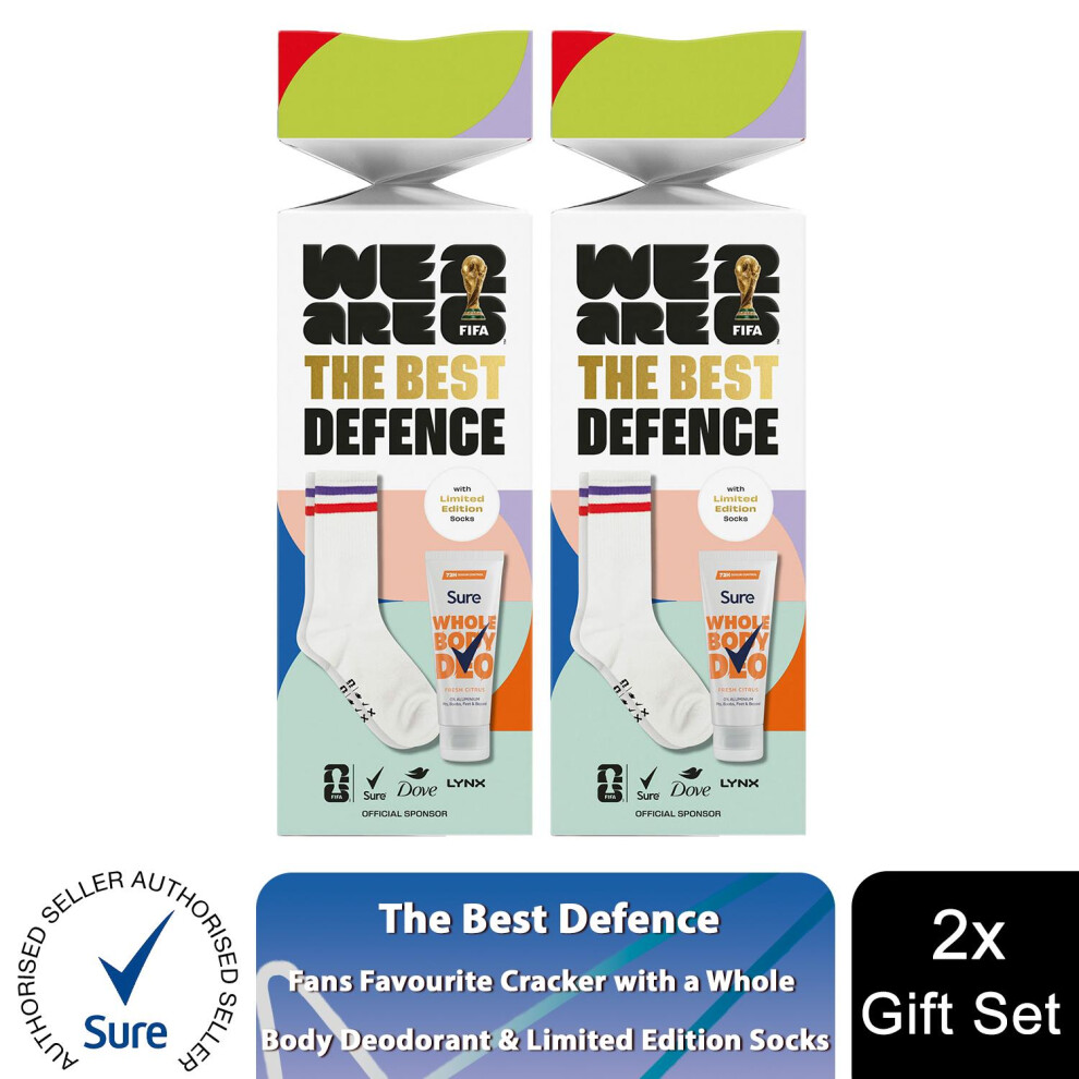 Sure (Buy 2) The Best Defence Fifa Gift Mens Whole Body Deodorant & Socks Gift Set