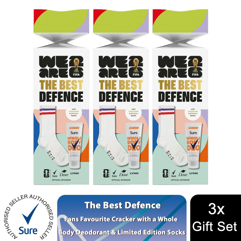 Sure (Buy 3) The Best Defence Fifa Gift Mens Whole Body Deodorant & Socks Gift Set