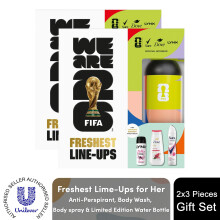 (Buy 2) Freshest Line-Ups FIFA Gift Set for Her Body Wash, Spray & Water Bottle