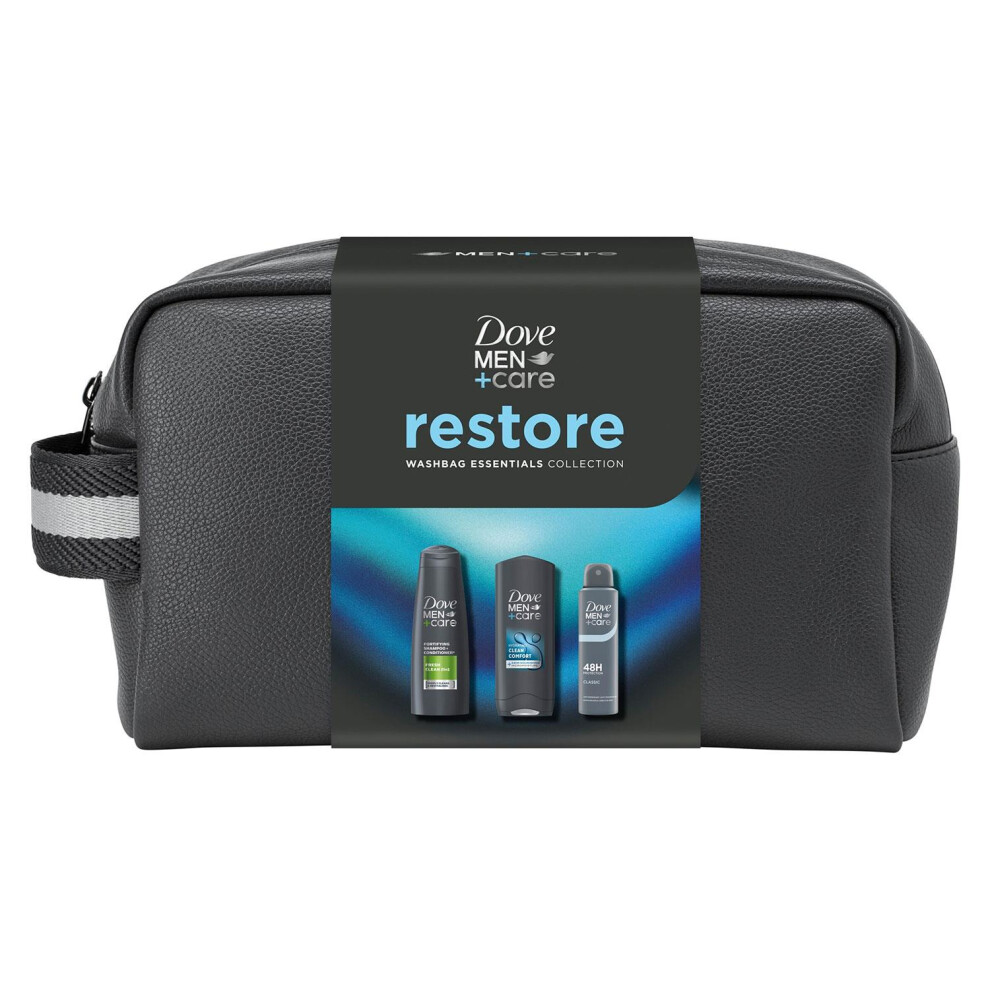 (Buy 1) Dove Men+Care Gift Set Restore Clean Comfort Bodywash, Shampoo, Deodorant & Pad