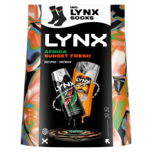 (Buy 1) Lynx Africa Spray & Sunset Wash Gift Set with Socks, 48H Fresh Scent Care