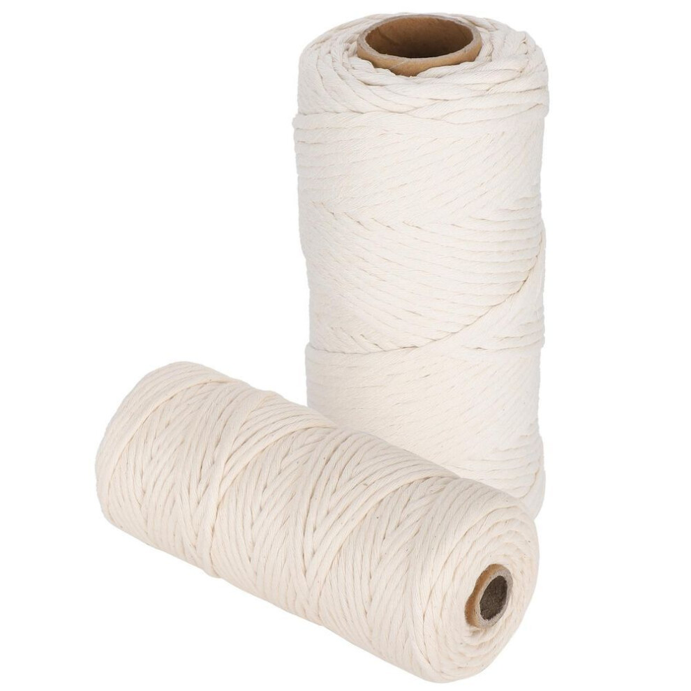 2pcs 100m Macrame Cord Cotton Rope Single Strand Twisted String Craft Cotton Yarn For Diy