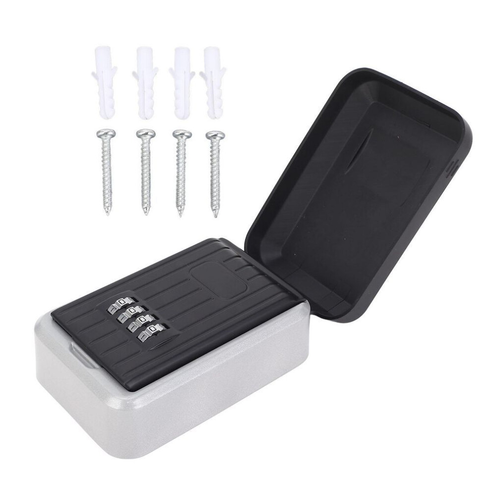 Key Lock Box With 4 Digit Combination Alloy Wall Mounted Weather Resistant Key Safe Storage Lock