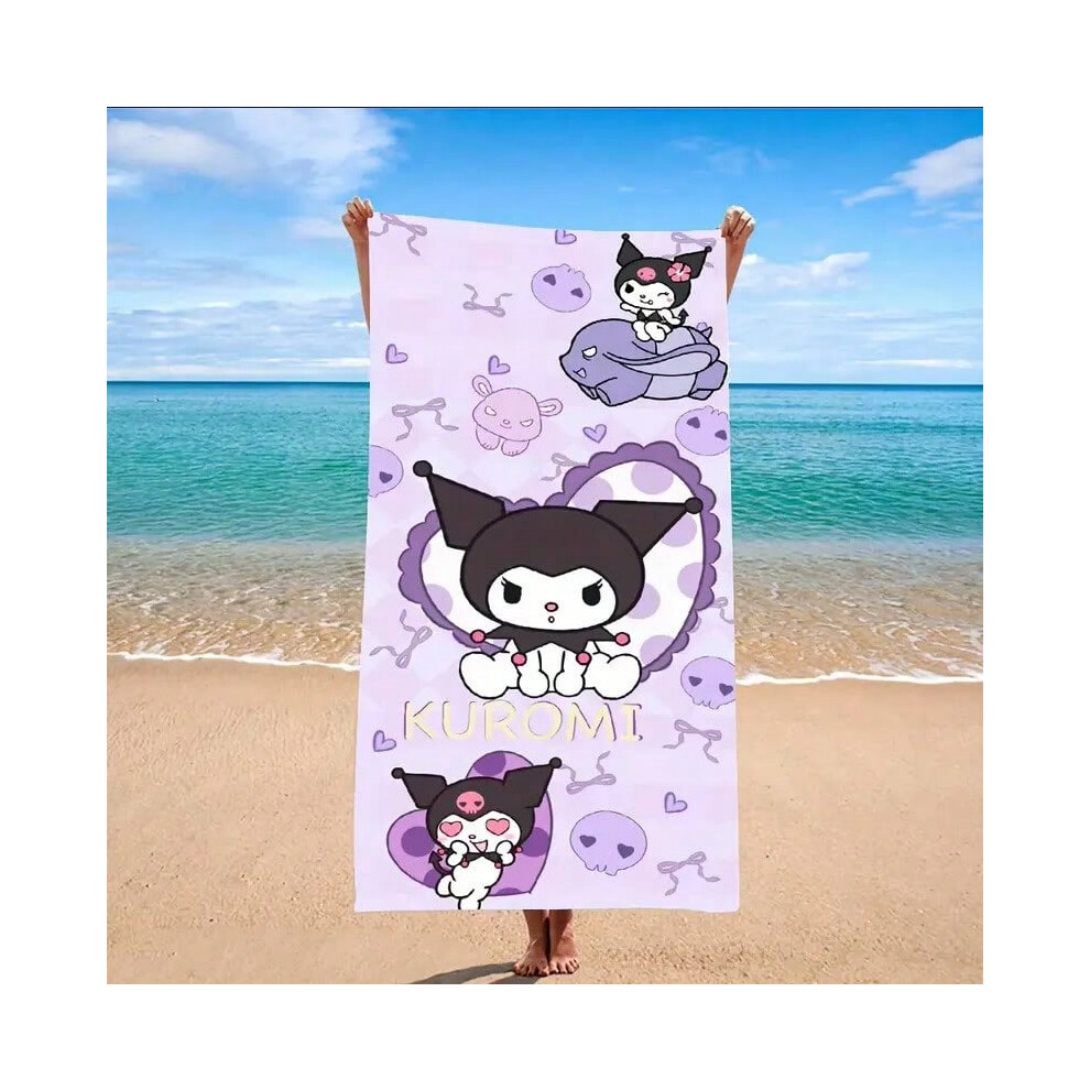 (Purple, 70Ã140cm) Hello Kitty bath towel cartoon anime microfiber beach towel-image-OPC-PJ6MSWF-NEW