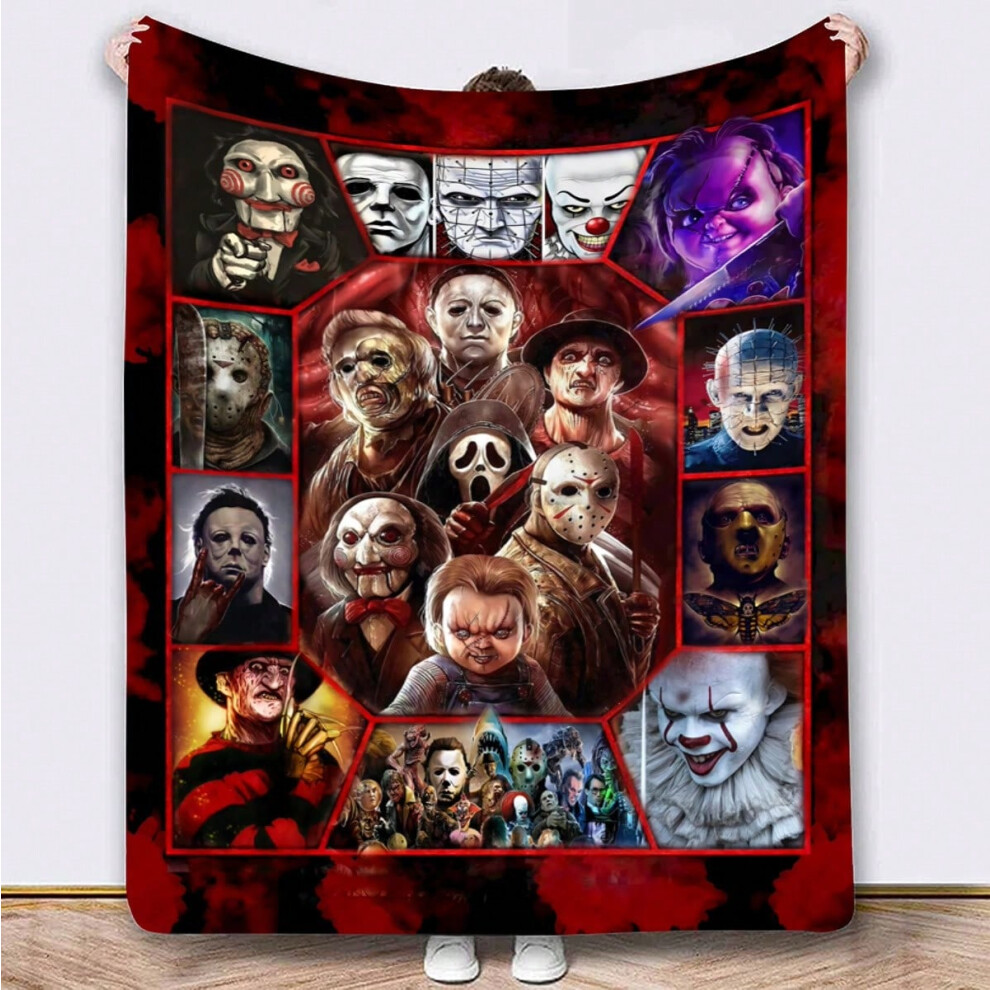 (AL221008174, Flannel 70*100cm) Movie Blanket Halloween Flannel Blanket Mask Jason Freddy Krueger-image-OPC-PJ6MTJT-NEW