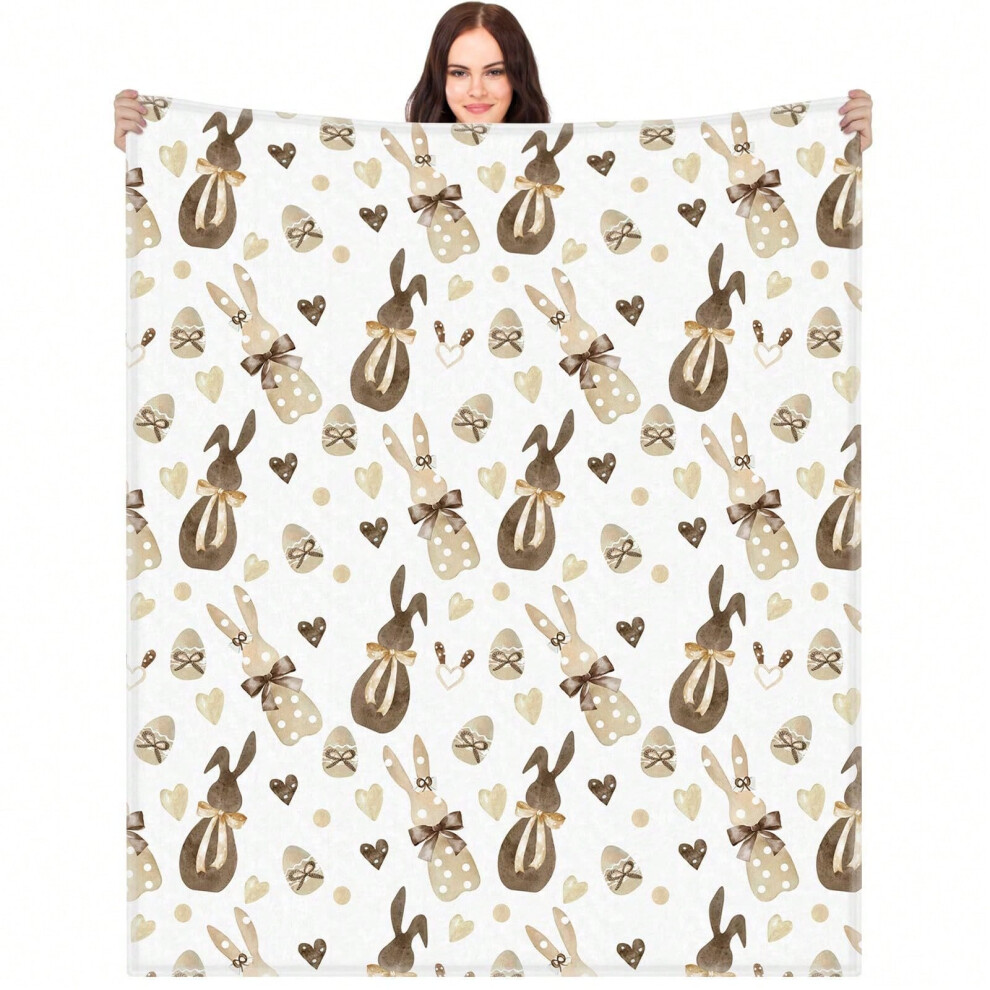 (9, 135x200cm) Happy Easter Blanket Bunny Eggs Black Throw Blanket-image-OPC-PJ6MV69-NEW