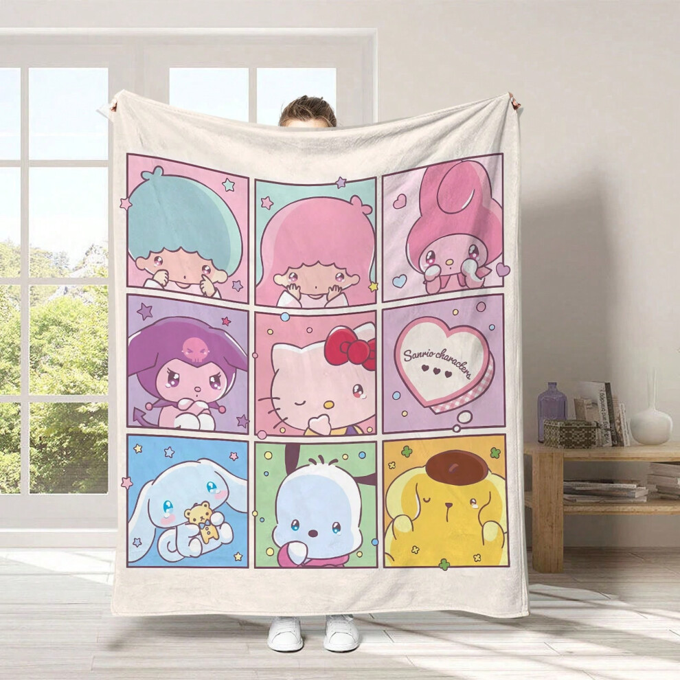 (34, 150cm*200cm) Cartoon children's Sanrio flannel blanket for lunch break-image-OPC-PJ6MWJM-NEW
