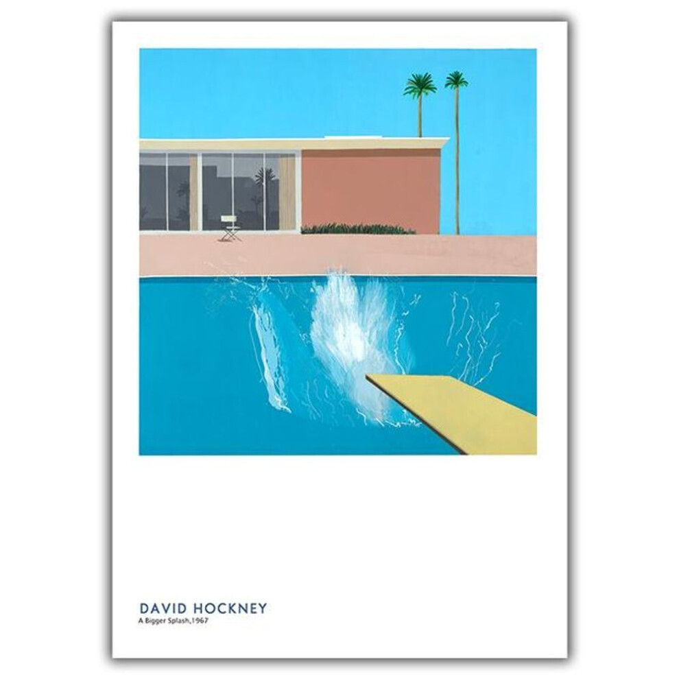 (as the picture, 40*50cm No Frame) David Hockney Art Prints Exhibition Vintage Canvas Poster Abstract Artwork Painting Wall Pictures For Living Room Wall Art Decor No Frame