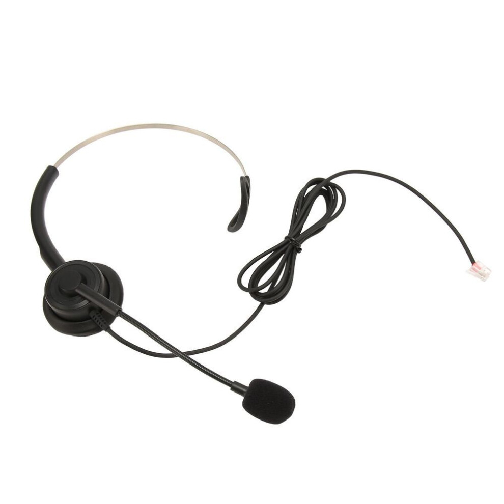 Telephone Headset Single Ear Professional Noise Canceling Adjustable Wired Phone Headset For Call