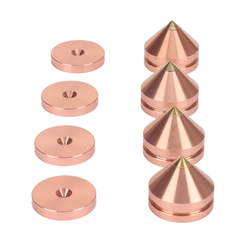 (rose gold) 4pcs Speaker Isolation Feet Pad Shock Absorption Amplifier Spike Isolation Feet Mat For Turntable