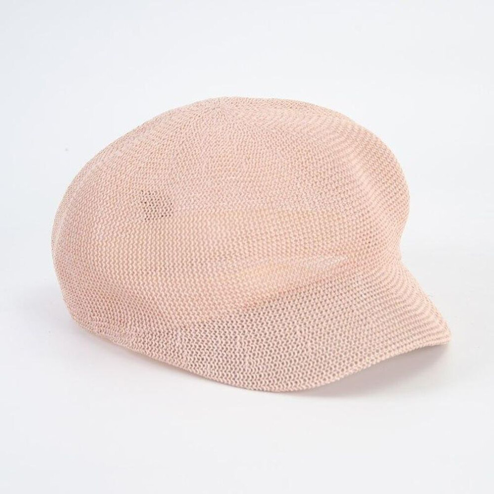 (pink, 56-58cm) Octagonal Cap Straw Women Summer Thin Newsboy Cap Painter Adjustable Rope Knitted Beret Mesh Breathable Boinas Para Mujer