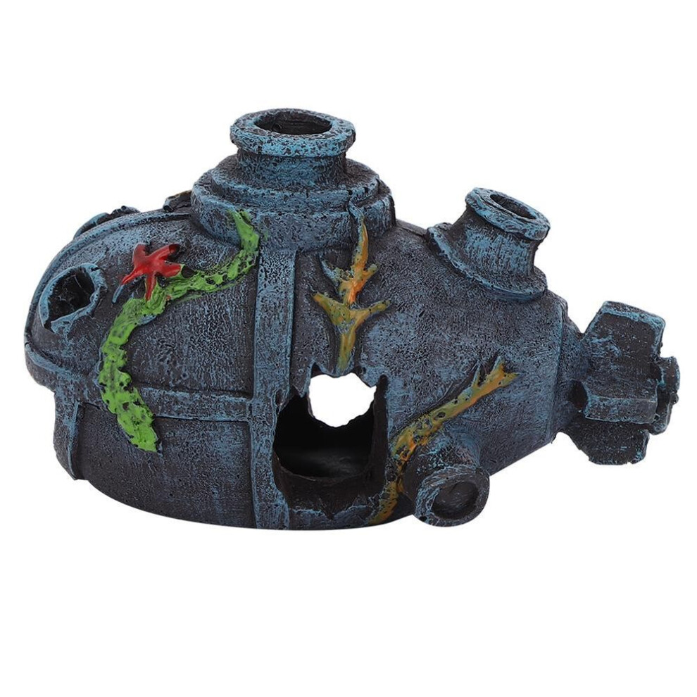 Resin Aquarium Artificial Simulation Shipwreck Cave Decoration Hide House Fish Tank Landscape