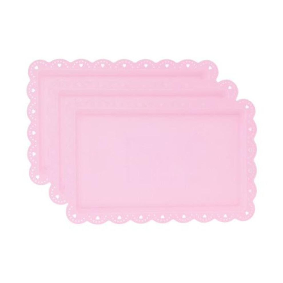 3pcs Serving Trays Large Rectangle Dessert Tray Plastic Sturdy Reusable Platters