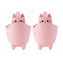 (pink) 2pcs Garbage Cans Pen Holders Large Capacity Smooth Edge Burr Free