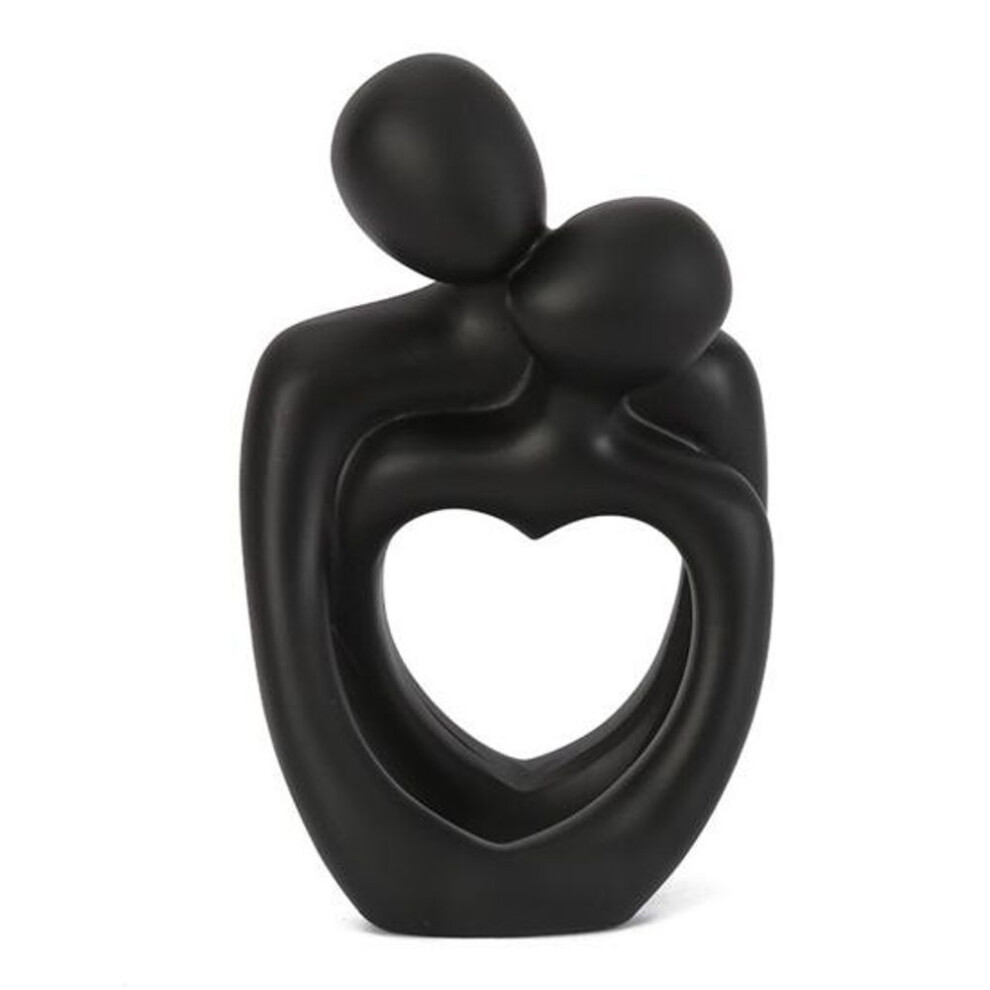 (black) Couple Sculpture Minimalist Resin Hugging Lovers Statue Desktop Abstract Couple Statue