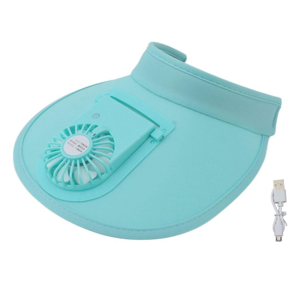 Fan Hat For Women Kids Large Area Sun Protection 3 Gear Wind Speed Usb Rechargeable Cooling Hat