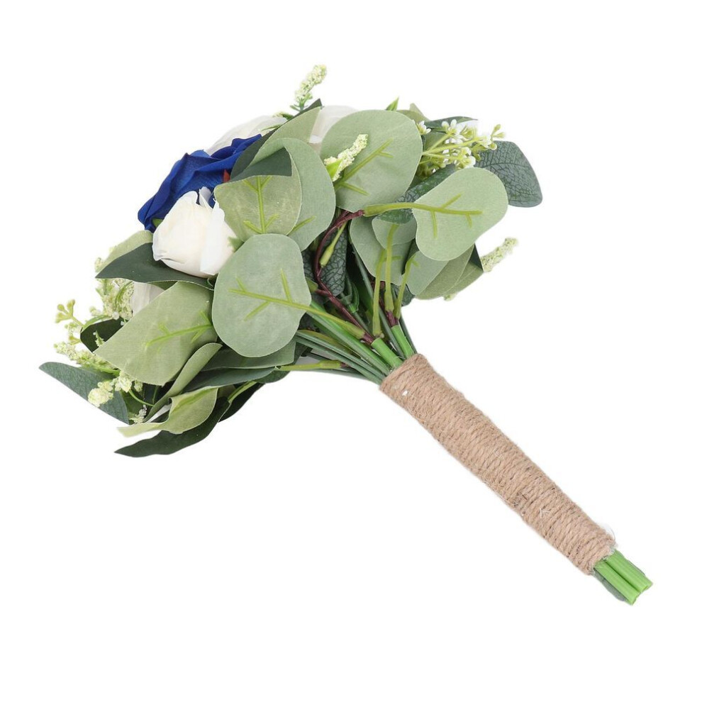 (blue) Wedding Bouquet Artificial Fake Flower Bouquet Romantic Bridal Hand Bouquet For Celebration