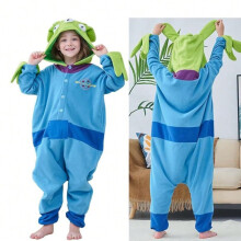 (Three-eyed monster, Children's 105#/120) Pokemon Gengar children's three-eyed monster cartoon one-piece pajamas Gengar Squirtle performance Pokemon