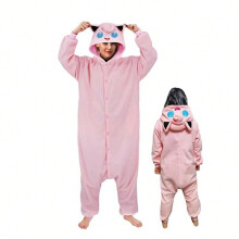 (Pink Pudding, Children's 105#/120) Pokemon Gengar children's three-eyed monster cartoon one-piece pajamas Gengar Squirtle performance Pokemon