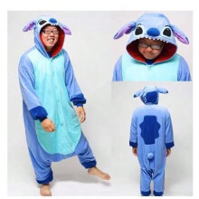 (Blue Stitch, Size M recommended height 159-168cm) Pokemon Gengar children's three-eyed monster cartoon one-piece pajamas Gengar Squirtle performance Pokemon