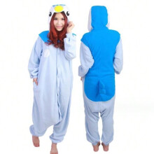 (Blue Penguin, S size recommended height 145-158cm) Pokemon Gengar children's three-eyed monster cartoon one-piece pajamas Gengar Squirtle performance Pokemon
