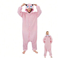(Jigglypuff, Children's size 95#) Pokemon Meowth Cartoon One-Piece Pajamas Couples Polar Fleece Home Clothes Autumn