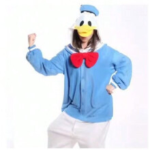 (Donald Duck, Children's size 85#) Pokemon Meowth Cartoon One-Piece Pajamas Couples Polar Fleece Home Clothes Autumn