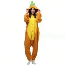 (carrot, XL) Pokemon Meowth Cartoon One-Piece Pajamas Couples Polar Fleece Home Clothes Autumn