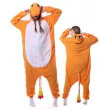 (Charmander, XL) Pokemon Meowth Cartoon One-Piece Pajamas Couples Polar Fleece Home Clothes Autumn
