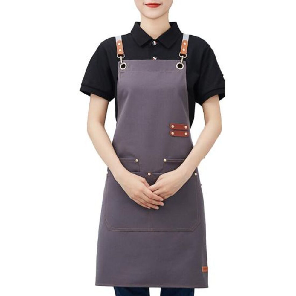 (grey) Waterproof Apron For Men Women Anti-grease Stainproof Cooking Apron For Chef