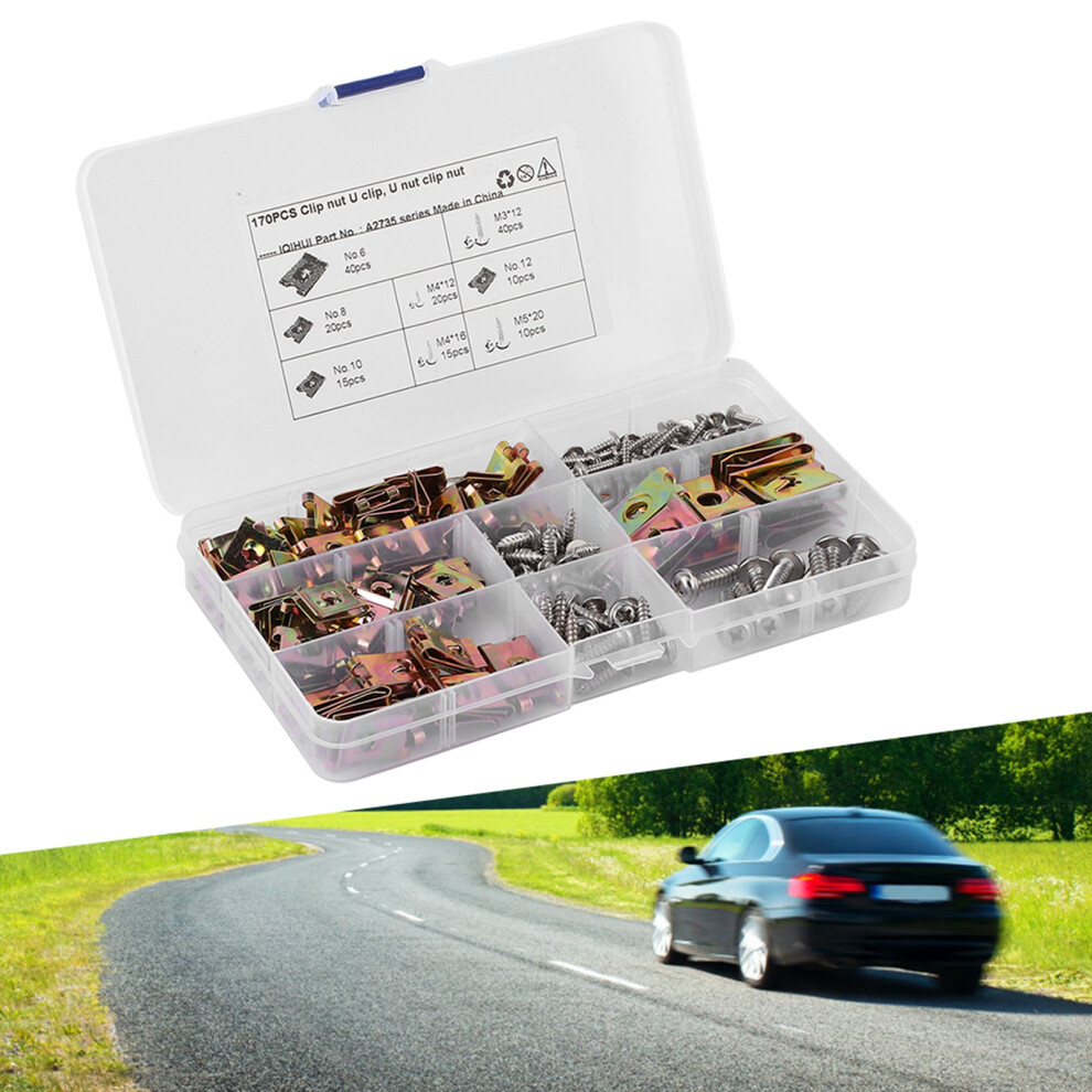 Automotive Rustproof U-Clips & Nuts Assortment With Stainless Screws 85Pcs Uk 4911329853429