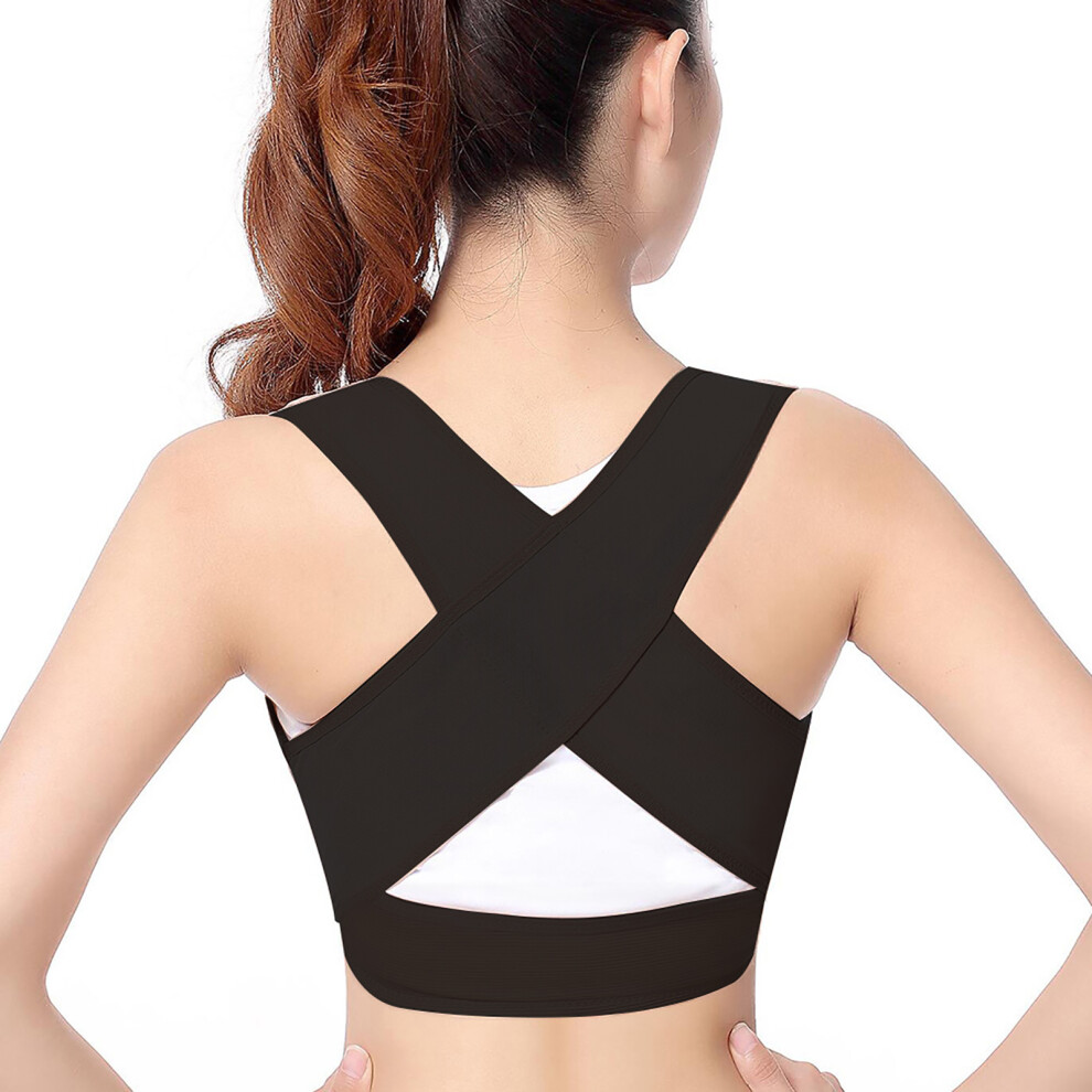 Adult Men Women Posture Corrector Brace XL Black with Size Options