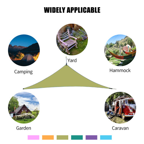 10ft UV Waterproof Triangle Sun Shade Sail Canopy - Heavy Duty Polyester 1
