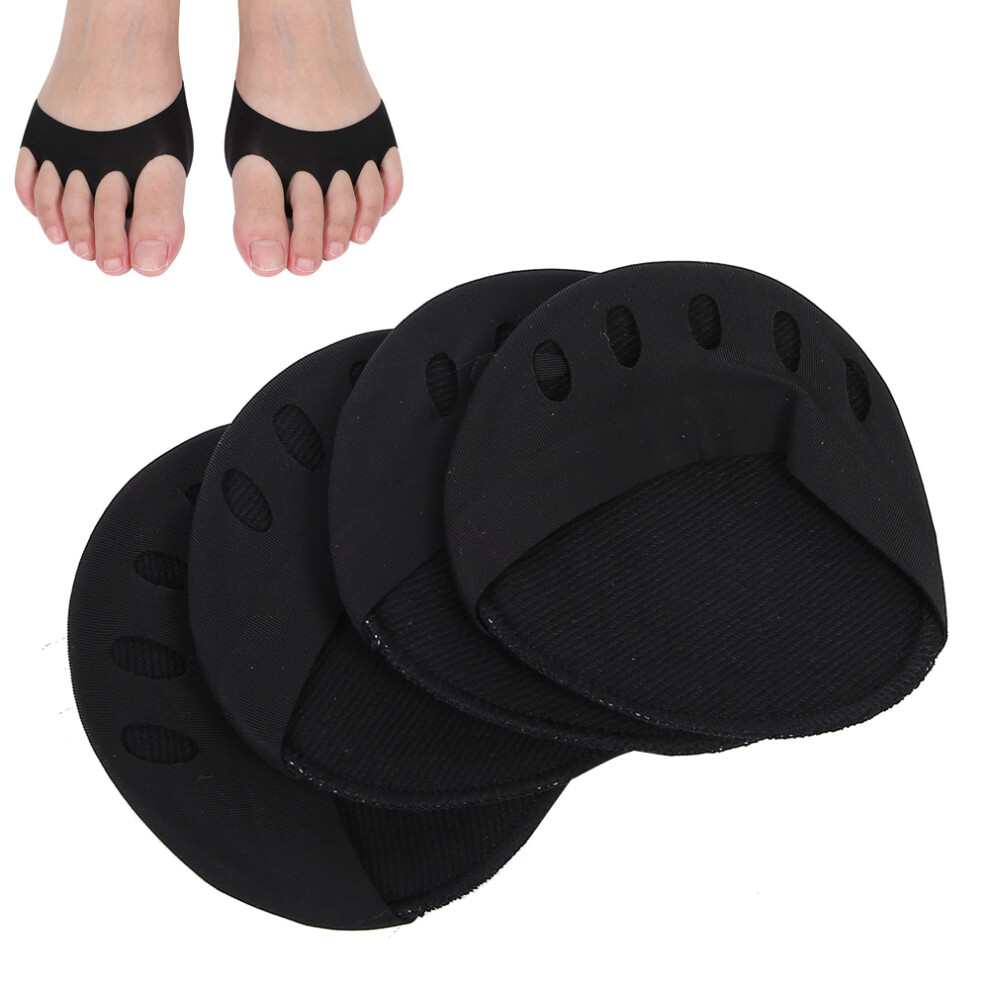 Black 2 Pairs Soft Elastic Forefoot Pads For High Heels Pain Relief