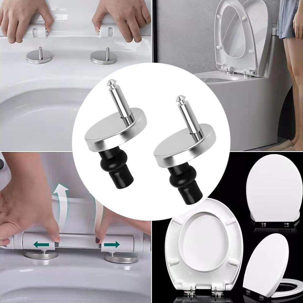(as the picture, Style A) 2 Pack Quick Release Toilet Seat Fixings, Hinges Replacement, Universal Top Fixing