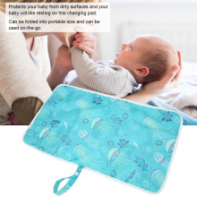 Baby Diaper Changing Mat Waterproof Cotton Quilted 59x34cm Green