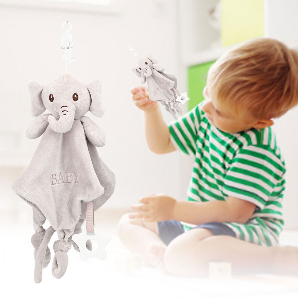 Gray Elephant Newborn Plush Comforter 27cm Soft Baby Towel
