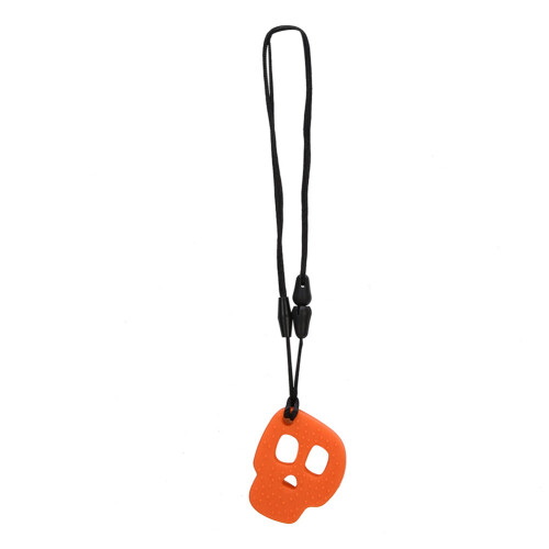 Infant Silicone Teething Necklace - Orange Safe Chewing Toy 1