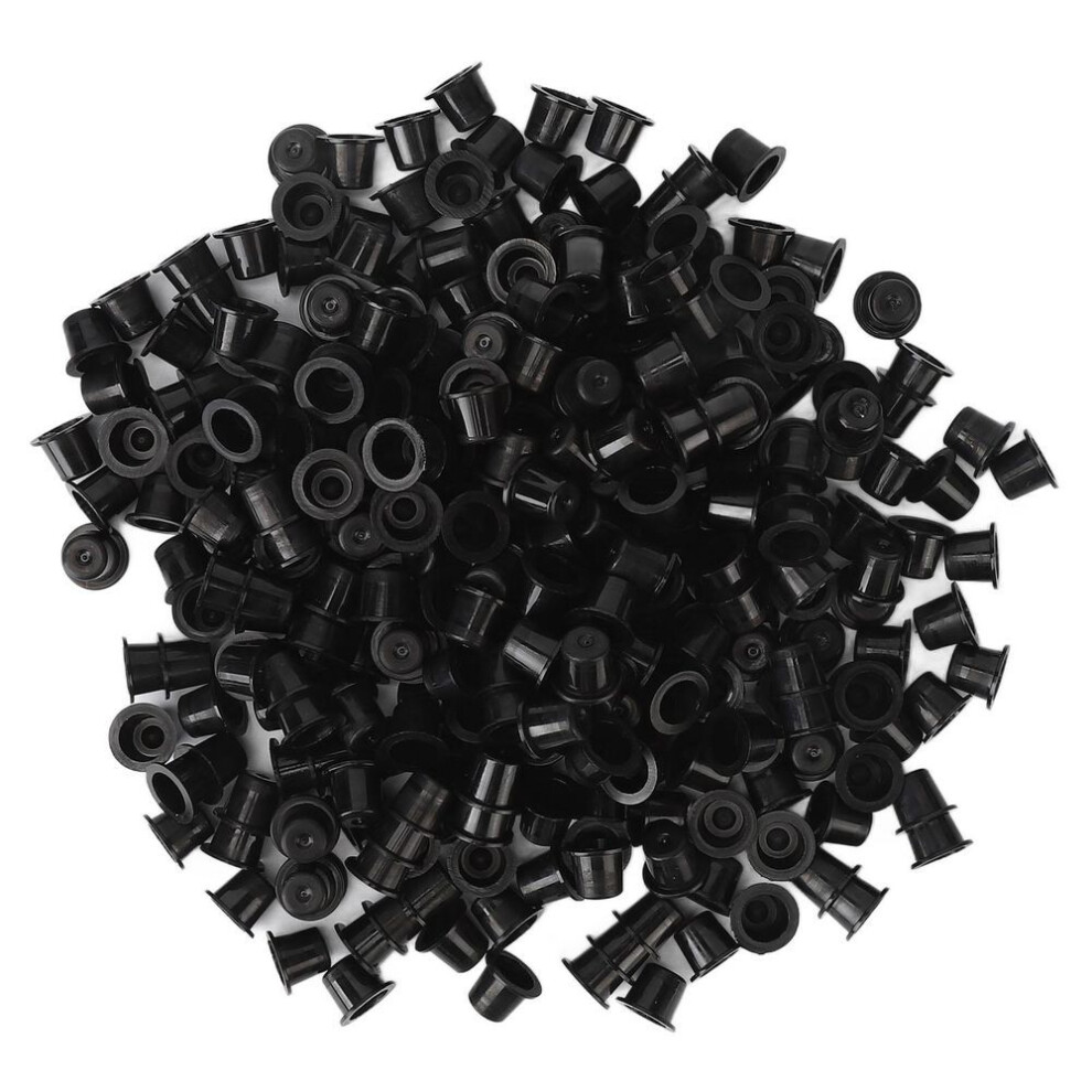 (S) 1000pcs Tattoo Ink Caps Cups Disposable Plastic Makeup Pigment Ink Cups Tattoo Accessory Black L