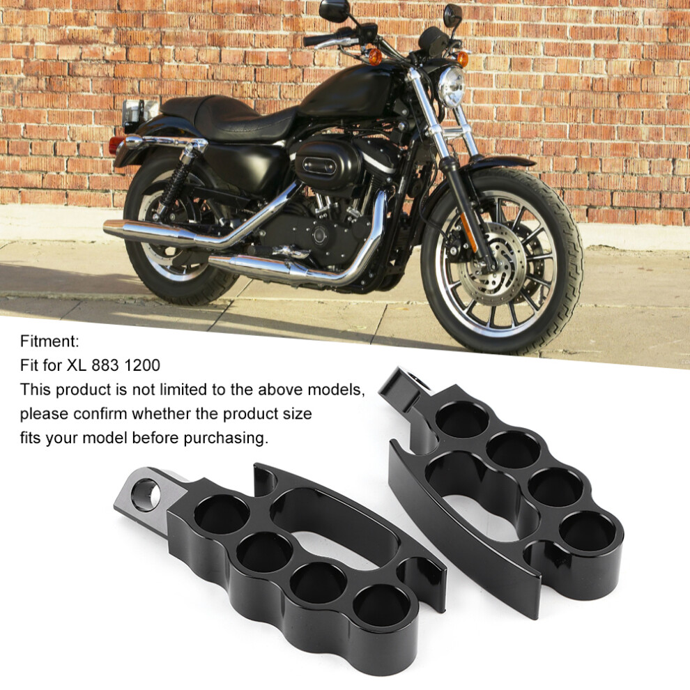 Aluminum Knuckle Foot Pegs For Xl 883 1200 Motorcycle 7075-T6 Black 8381329871734