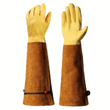 1 Paar atmungsaktiv ambidextrous florale Druck Polyester Lange Gartenhandschuhe - Maschinenwaschbar, Gartenbaus, wesentlicher Handgelenksgurt