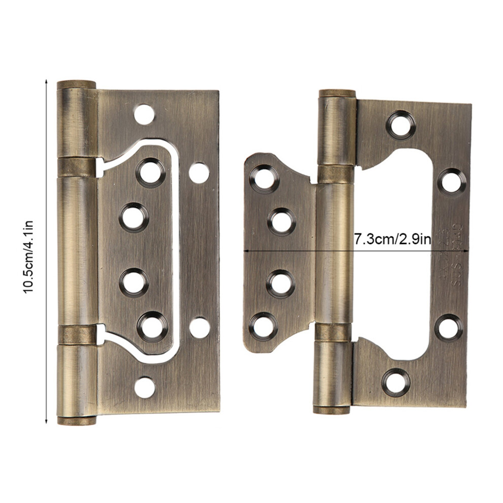 Stainless Steel Green Bronze Door Hinge 10.5X7.3cm, Mute Flat Open 7891329875485