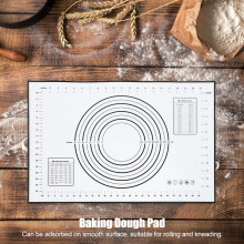 60x40cm Schwarze Silikon-Teigmatte mit Skalen zum Backen und Kochen
