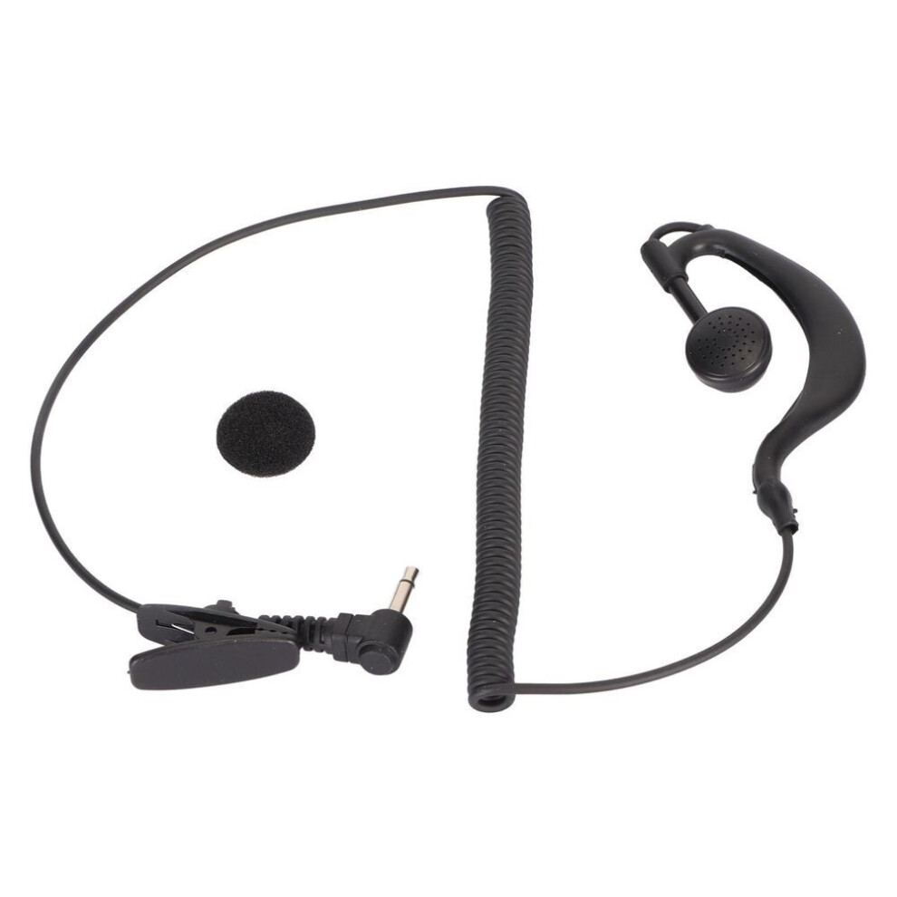 3.5mm Walkie Talkie Headset Earpiece Ear Hooked Clear Sound Quality 1 Pin Black For Two Way Radios