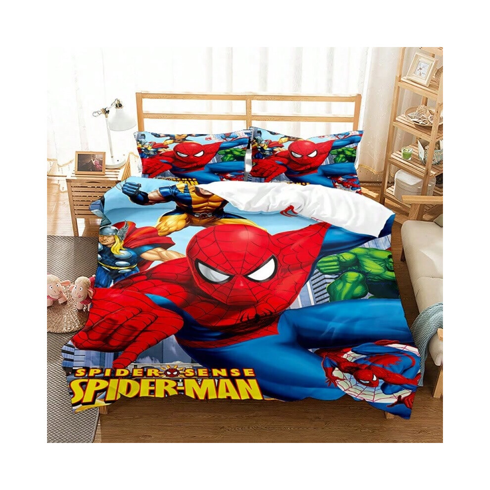 (SM13, 135*200) Spider-Man series cartoon children's anime hero bed sheet quilt cover pillowcase-image-OPC-PJ6R2RS-NEW
